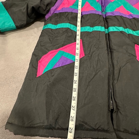 VTG 80’s Huband for Her Puffer Jacket. Geometric pattern Pink, Purple, Teal. Sm - Picture 4 of 15